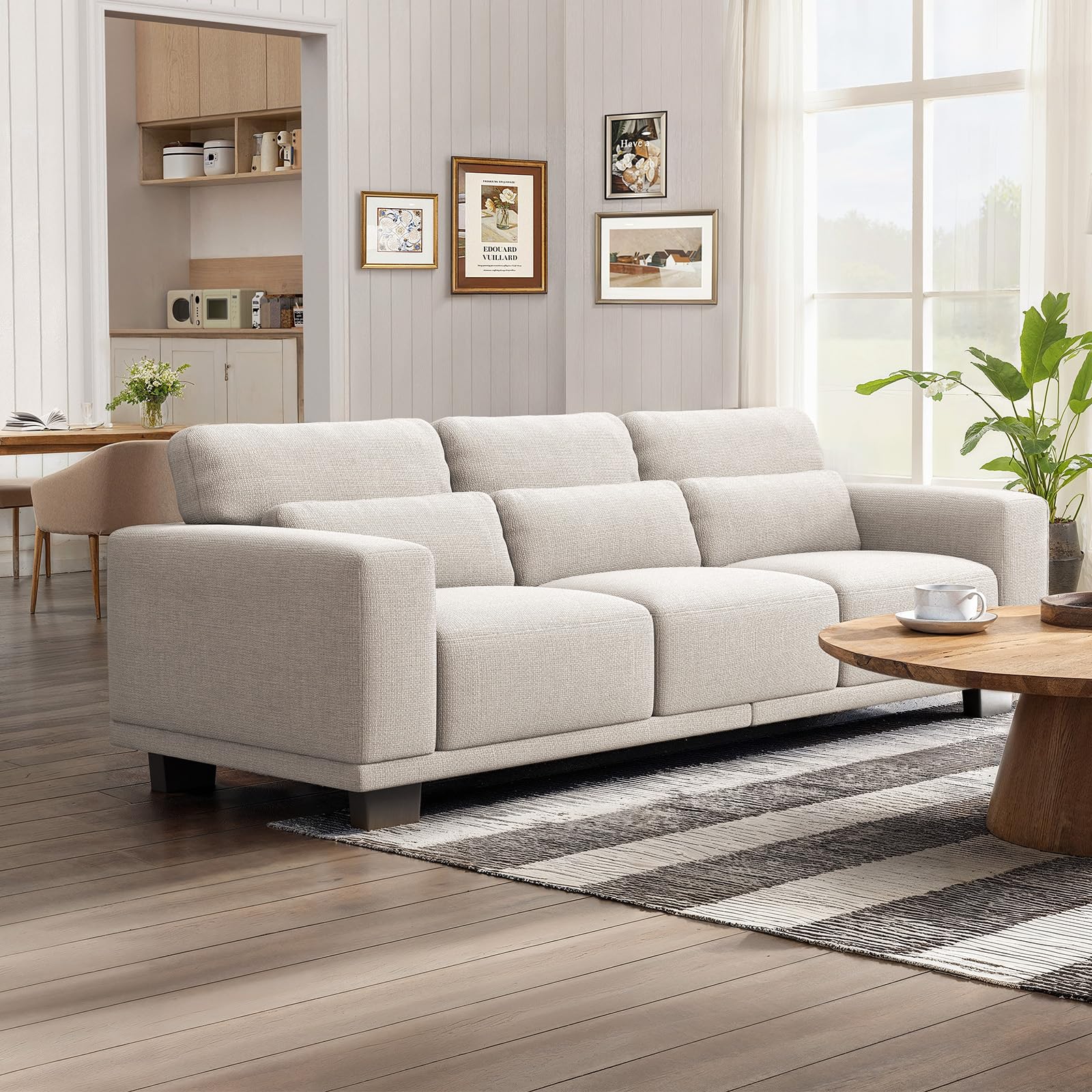 Amazon.com: Marsail Modern 89 Inch Linen Fabric Sofa, 3-Seater